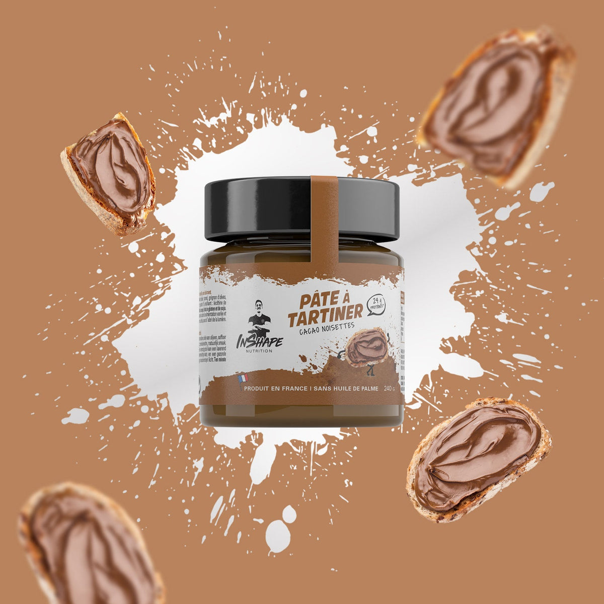 Pâte à tartiner cacao noisettes — lot de 2 pots de 240 g